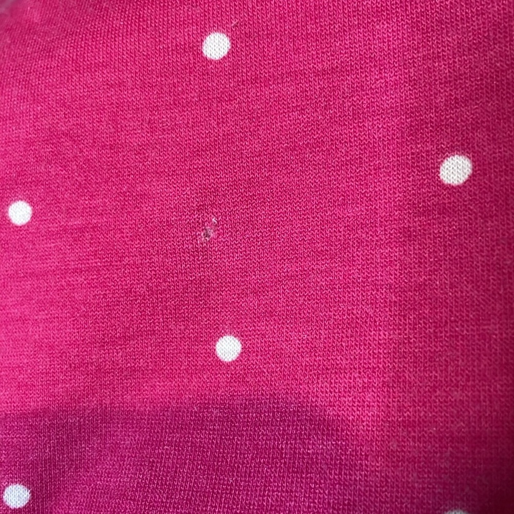 LuLaRoe Iris V-Neck Bright Pink Polka Dot Top - Picture 8 of 9